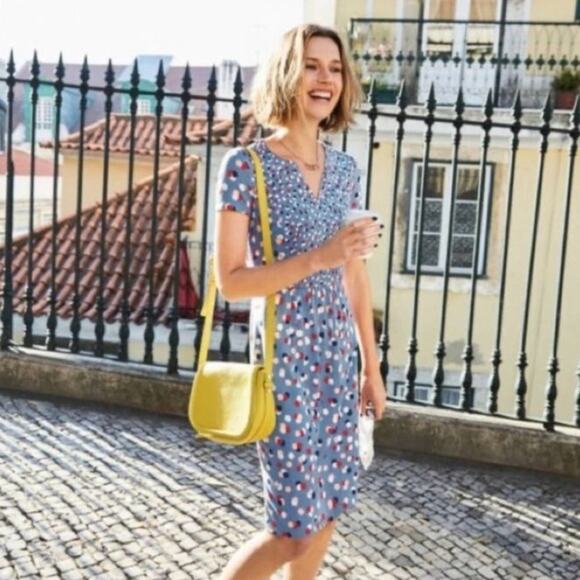 BODEN Emory Jersey Knit Dress Fallen Blossoms Periwinkle Blue {OO17} - Picture 1 of 7